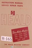 Heald-Heald Instruction Parts Style 200 300 400 Series Bore-Matic Boring Manual 1951-Style 221-222-224-Style 321-322-324-Style 421-422-424-425-426-01